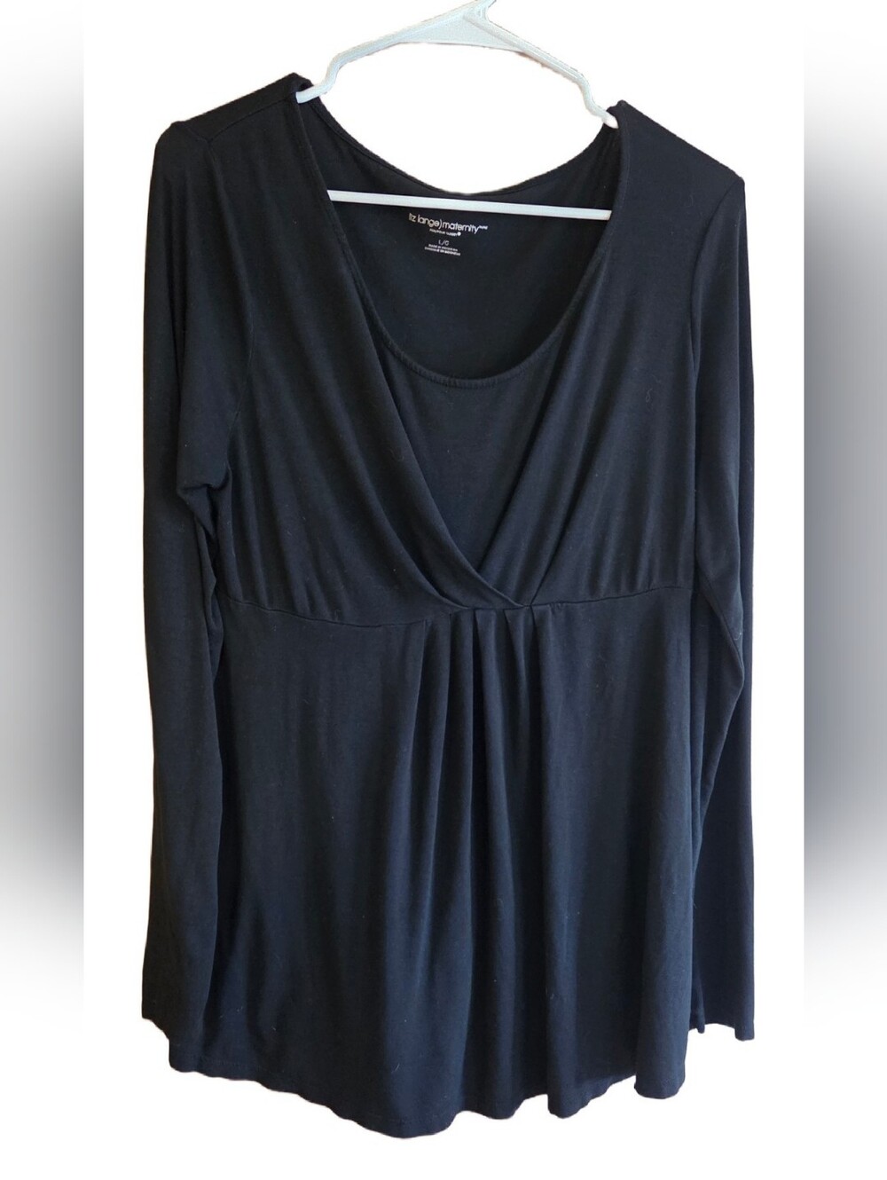 Liz Lange Black Long Sleeve Maternity Top Size Large